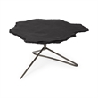 Maklaine Modern Metal Base Coffee Table in Black Slate