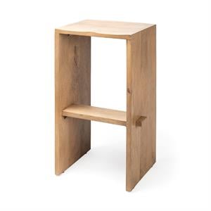 Maklaine 30&quot Seat Height Brown Wood Minimalist Inspired Bar Stool