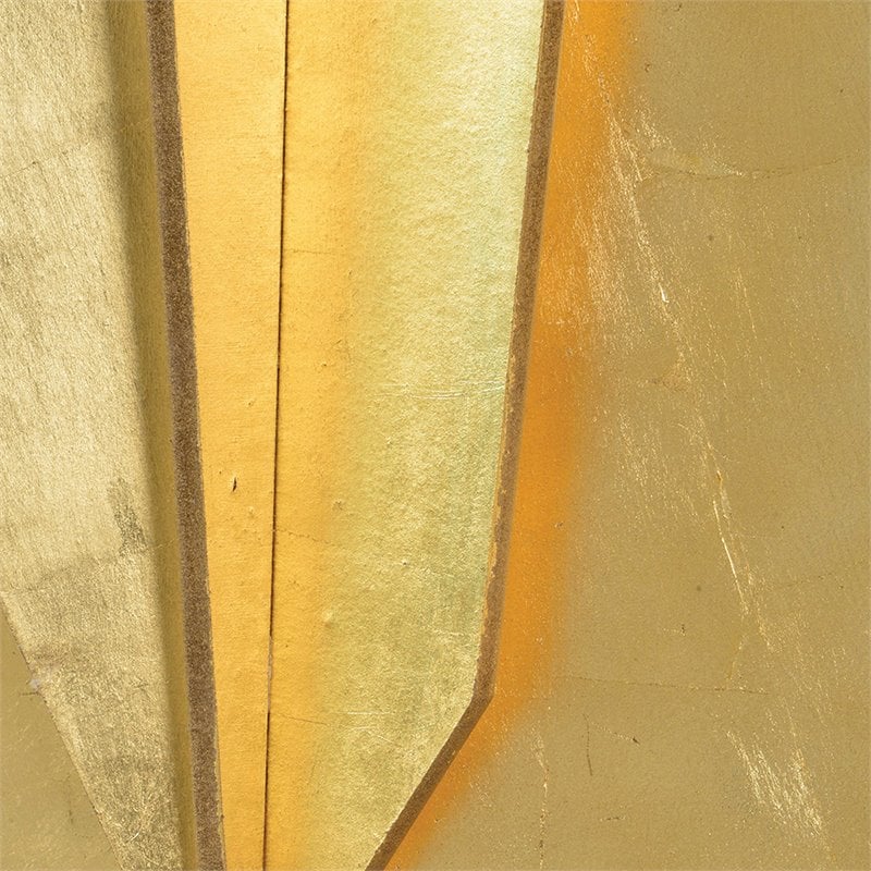 Maklaine Abstract Wall Asymmetric Sculpture in Gold Leaf