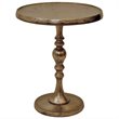 Maklaine Decorative Round Table in Raw Nickel Finish