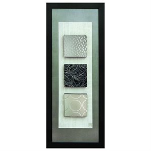 Maklaine Mirrored High Gloss Wall Art With Brown Finish Moulding