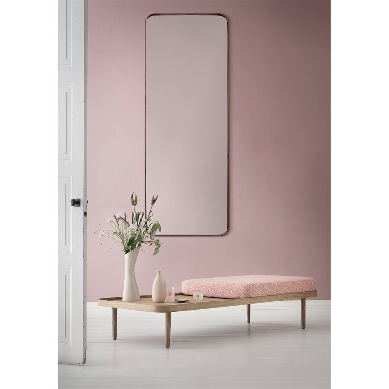 Maklaine Modern Framed Rectangular Wall Mirror in Bronze Finish