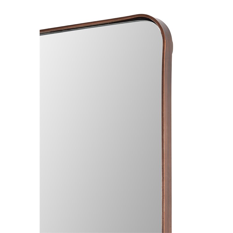 Maklaine Modern Framed Rectangular Wall Mirror in Bronze Finish