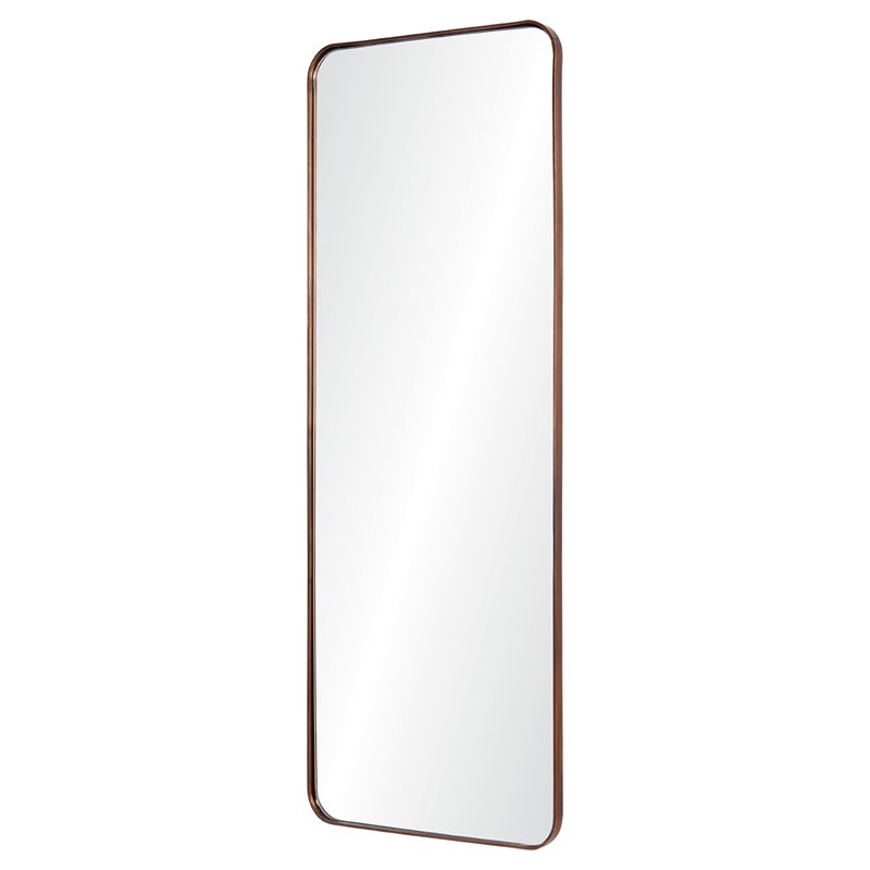 Maklaine Modern Framed Rectangular Wall Mirror in Bronze Finish