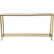 Maklaine Modern Mirrored Console Table in Gold Leaf