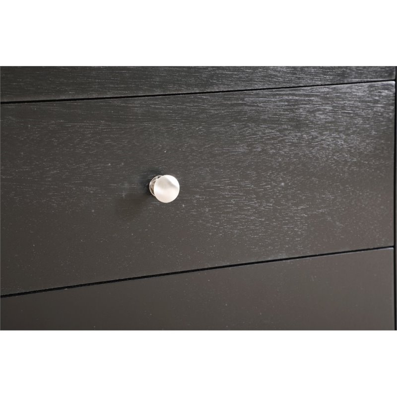 Maklaine Traditional 3 Drawer Nightstand in Black