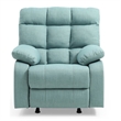 Maklaine Contemporary Fabric Rocker Recliner in Teal Turquoise