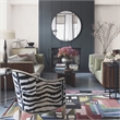 Maklaine Contemporary Framless Beveled Edged Glass Round Mirror