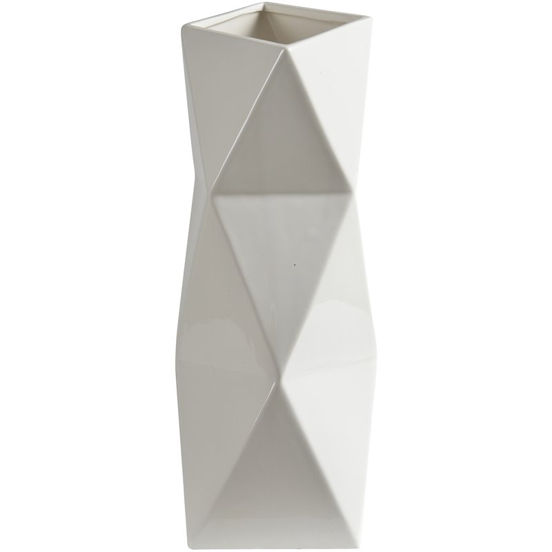 Maklaine Scandinavian Casual Small Vase in Glossy White