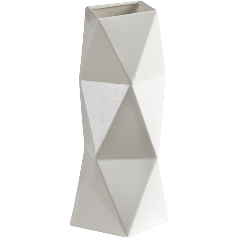 Maklaine Scandinavian Casual Small Vase in Glossy White