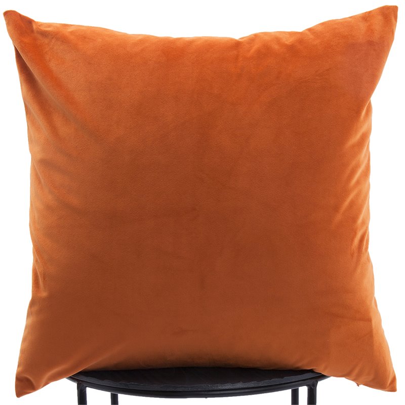 Maklaine Modern Glamour Velvet Throw Pillow in Orange