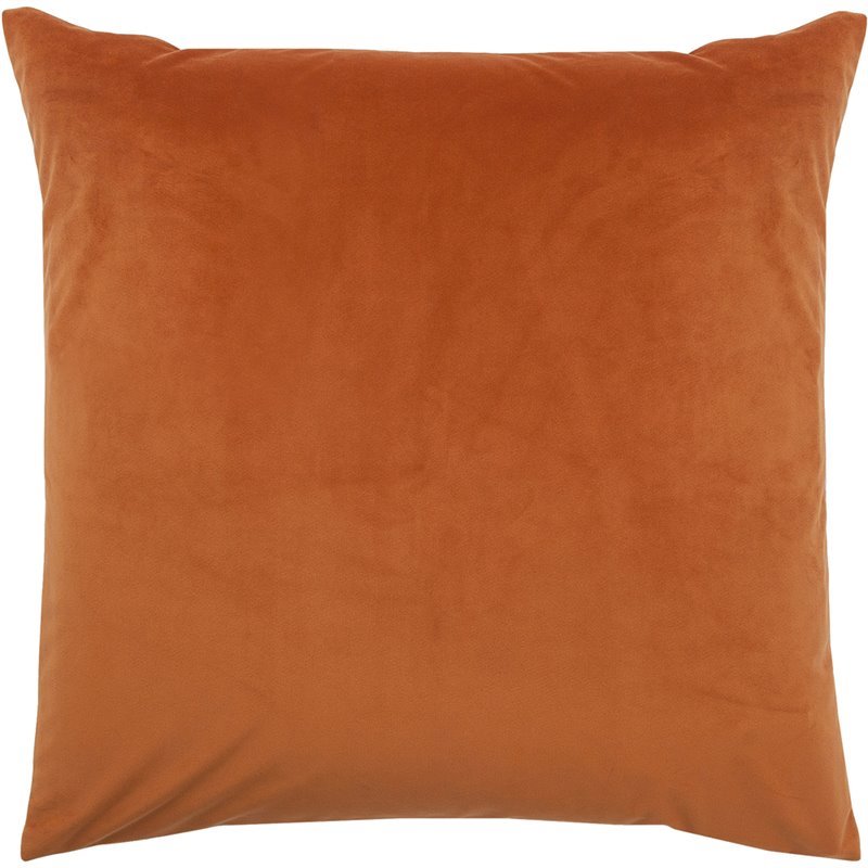Maklaine Modern Glamour Velvet Throw Pillow in Orange