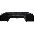 Maklaine Contemporary Velvet Modular Sectional w/ Deep Channel Tufting in Black