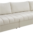 Maklaine Contemporary Velvet Modular Sectional w/ Deep Channel Tufting in Cream
