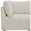 Maklaine Contemporary Velvet Modular Sectional w/ Deep Channel Tufting in Cream