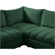 Maklaine Contemporary Velvet Modular Sectional w/ Deep Channel Tufting in Green