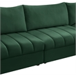 Maklaine Contemporary Velvet Modular Sectional w/ Deep Channel Tufting in Green
