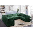 Maklaine Contemporary Velvet Modular Sectional w/ Deep Channel Tufting in Green