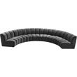 Maklaine 6-Piece Contemporary Velvet Modular Sectional in Gray