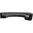 Maklaine 8-Piece Modular Contemporary Velvet Sectional Sofa in Gray