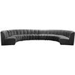 Maklaine 8-Piece Modular Contemporary Velvet Sectional Sofa in Gray