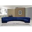 Maklaine 8-Piece Modular Contemporary Velvet Sectional Sofa in Navy