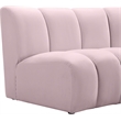 Maklaine 8-Piece Modular Contemporary Velvet Sectional Sofa in Pink
