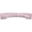 Maklaine 8-Piece Modular Contemporary Velvet Sectional Sofa in Pink