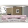 Maklaine 8-Piece Modular Contemporary Velvet Sectional Sofa in Pink