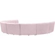 Maklaine 8-Piece Modular Contemporary Velvet Sectional Sofa in Pink