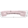 Maklaine 9-Piece Contemporary Velvet Modular Sectional in Pink