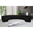 Maklaine 9-Piece Contemporary Velvet Modular Sectional in Black
