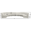 Maklaine 8-Piece Contemporary Velvet Modular Sectional in Cream