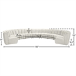 Maklaine 9-Piece Contemporary Velvet Modular Sectional in Cream