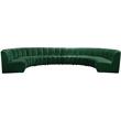 Maklaine 8-Piece Contemporary Velvet Modular Sectional in Green