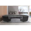 Maklaine 11-Piece Contemporary Velvet Modular Sectional in Gray