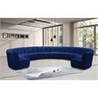Maklaine 10-Piece Contemporary Velvet Modular Sectional in Navy