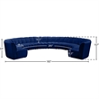 Maklaine 10-Piece Contemporary Velvet Modular Sectional in Navy