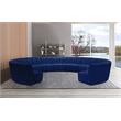 Maklaine 11-Piece Modular Contemporary Velvet Sectional Sofa - Navy