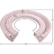 Maklaine 11-Piece Modular Contemporary Velvet Sectional Sofa in Pink