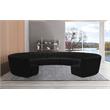 Maklaine 11-Piece Contemporary Velvet Modular Sectional in Black