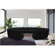 Maklaine 12-Piece Contemporary Velvet Modular Sectional in Black