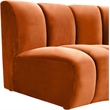 Maklaine 9-Piece Contemporary Velvet Modular Sectional in Mahogany