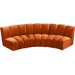 Maklaine 9-Piece Contemporary Velvet Modular Sectional in Mahogany