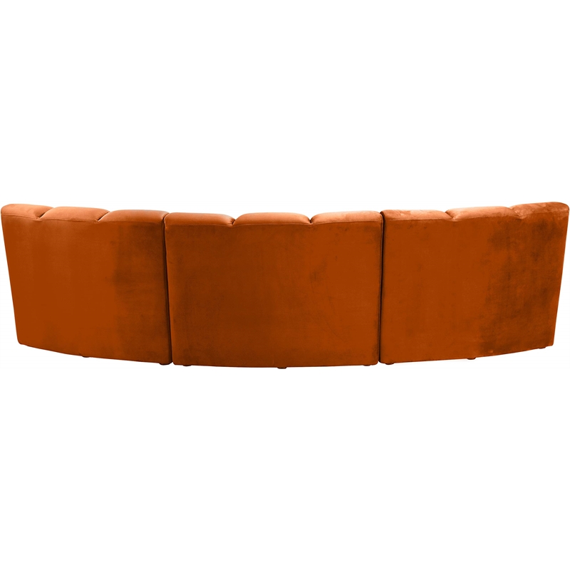 Maklaine 9-Piece Contemporary Velvet Modular Sectional in Mahogany