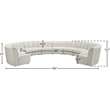 Maklaine 10-Piece Contemporary Velvet Modular Sectional in Cream