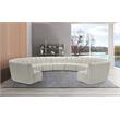 Maklaine 11-Piece Contemporary Velvet Modular Sectional in Cream