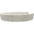 Maklaine 11-Piece Contemporary Velvet Modular Sectional in Cream