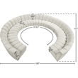 Maklaine 11-Piece Contemporary Velvet Modular Sectional in Cream