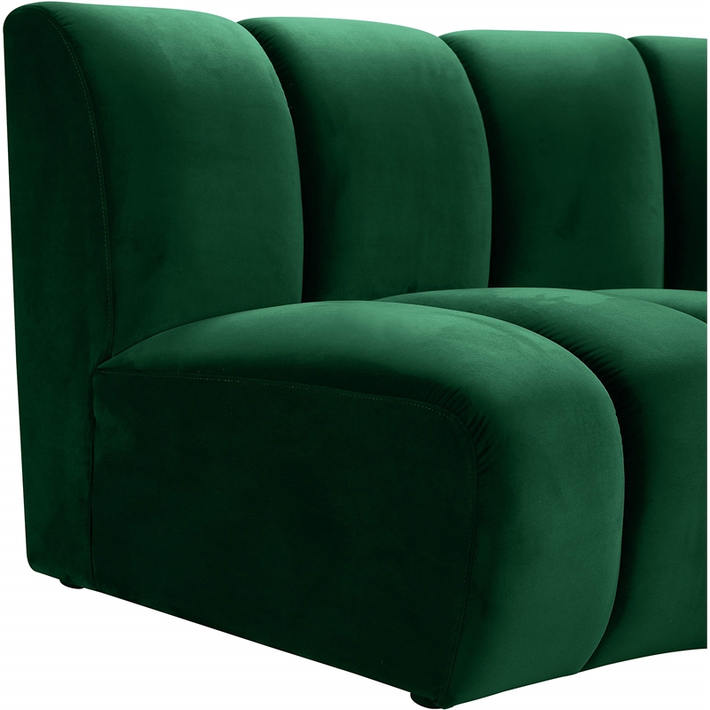 Maklaine 12-Piece Contemporary Velvet Modular Sectional in Green